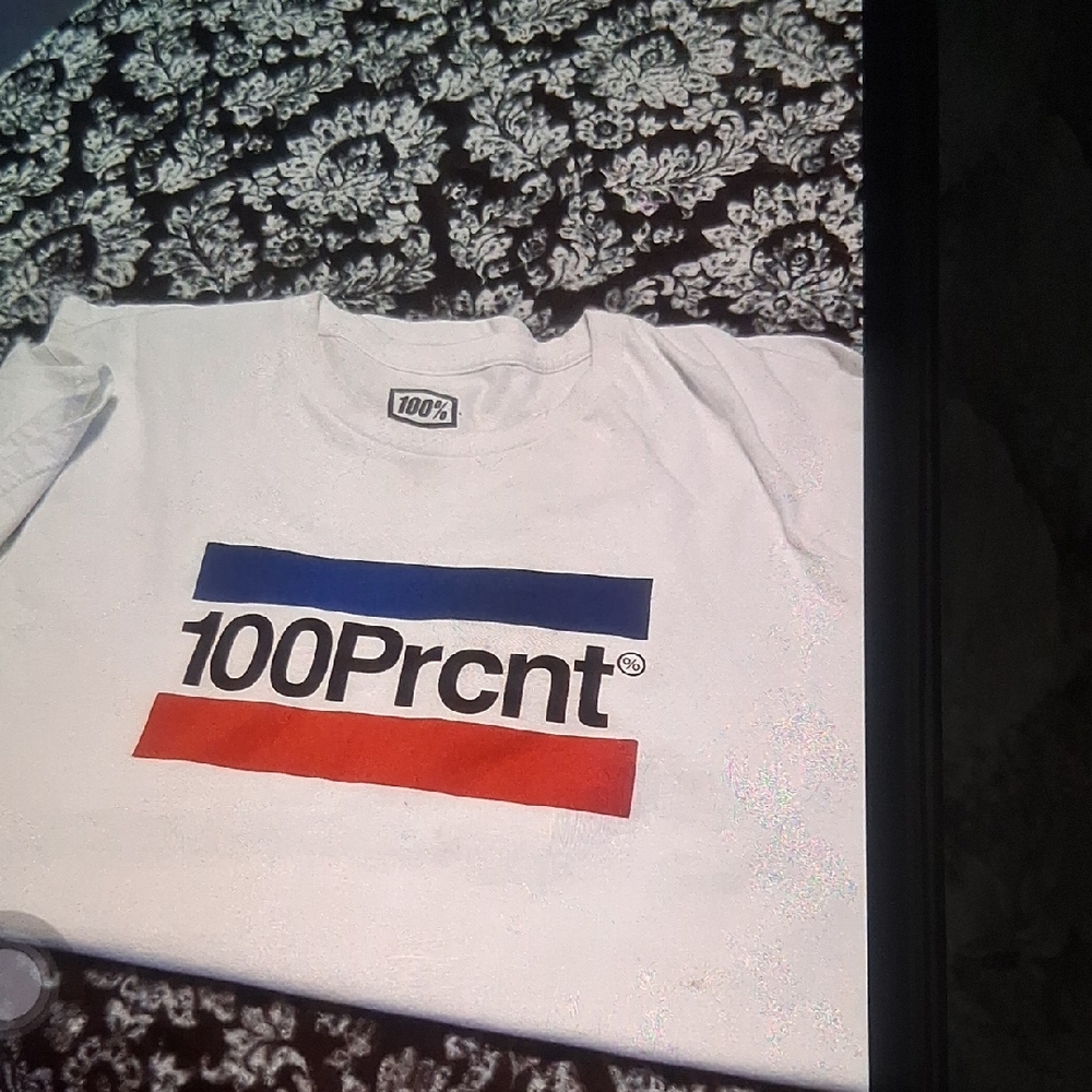 Kids White Tee with Blue and Red Stripes